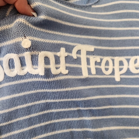 Adrienne Vittadini Light Blue and White Striped Top - Picture 3 of 5